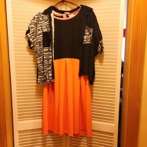 Used Lularoe Amelia Dress (size medium) and Amy Shirt Combo (size small)